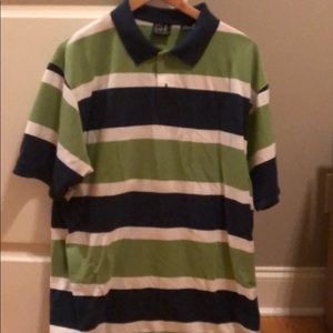 Jos. A. Bank Green and Navy Striped Polo Shirt